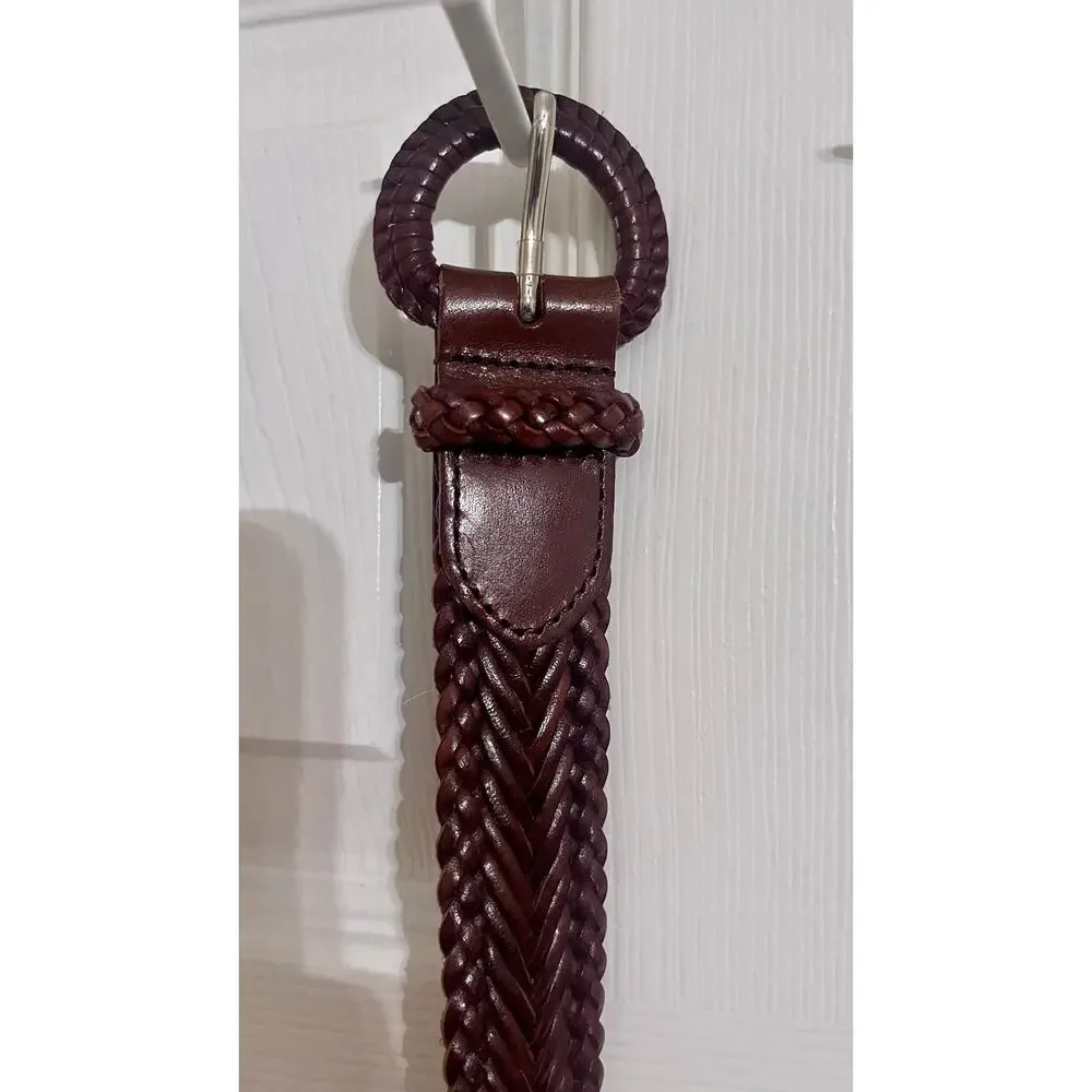 Vintage Talbots XXL Genuine Leather Belt Lot 3 Plus Size Made in Italy Braided